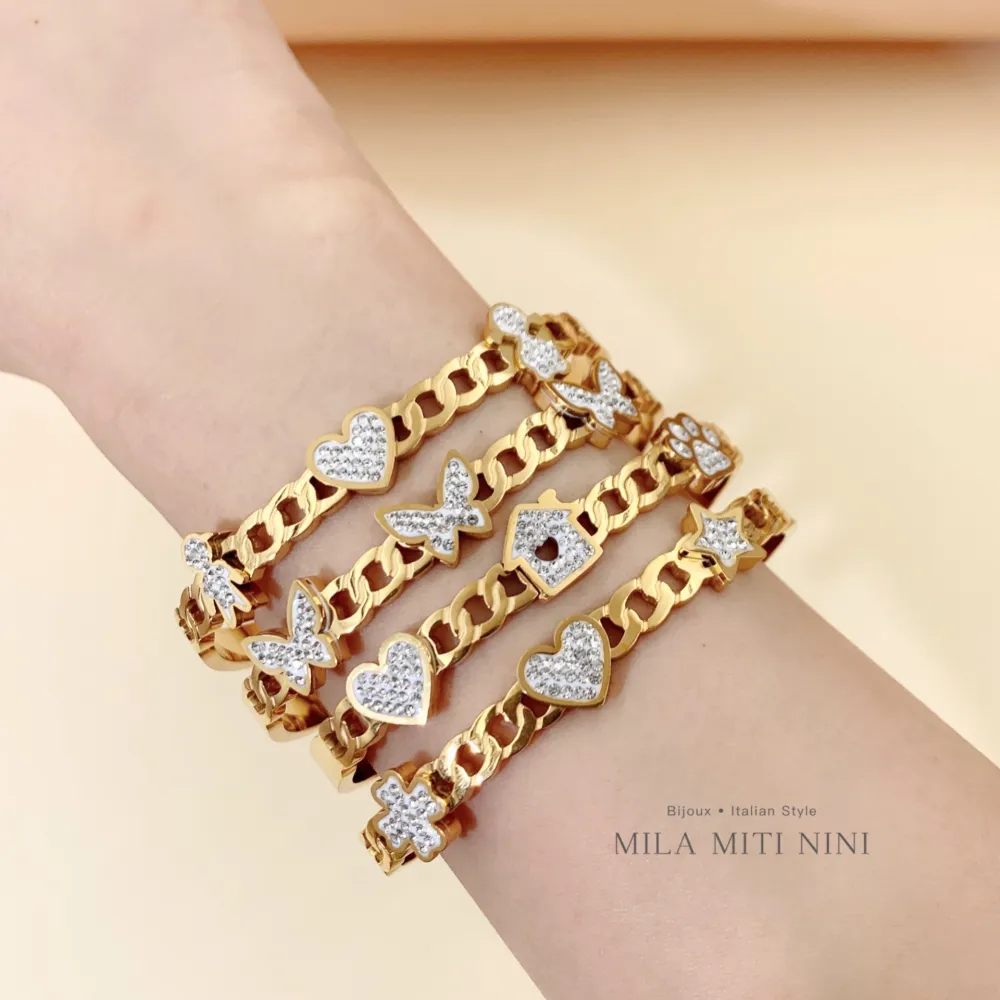 Farfalla-Bracciale Rigido in Acciaio - BAR-413-1139A