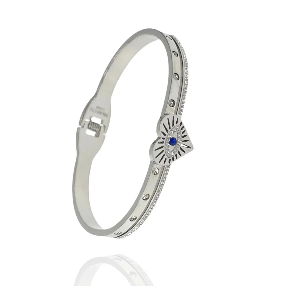 Occhio Cuore-Bracciale Rigido in Acciaio - BAR-413-1352