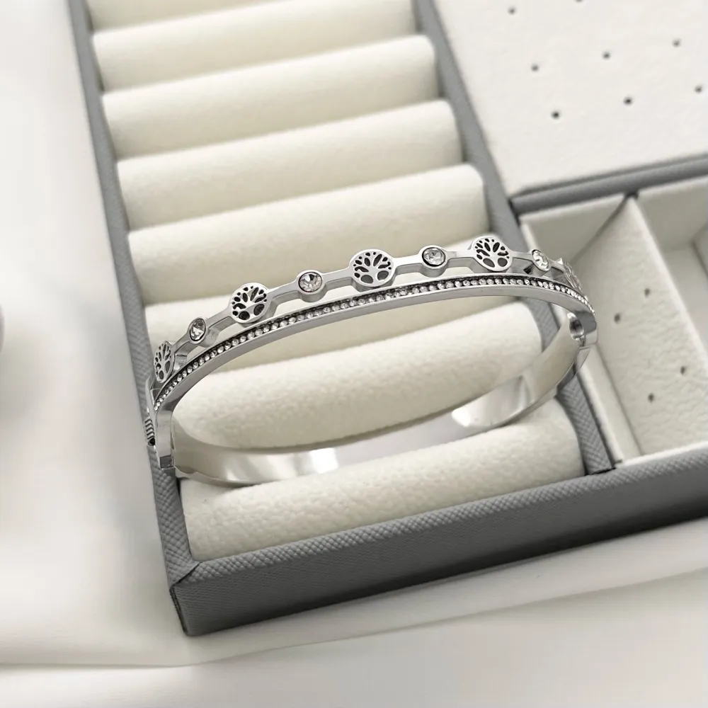 Albero della Vita-Bracciale Rigido in Acciaio - BAR-413-2273