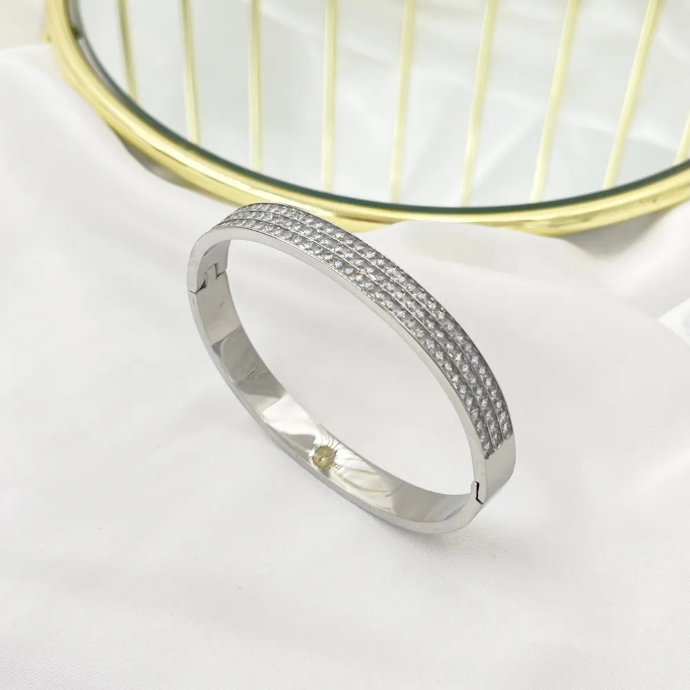 Tennis Tre Fili -Bracciale Rigido in Acciaio - BAR-413-2943