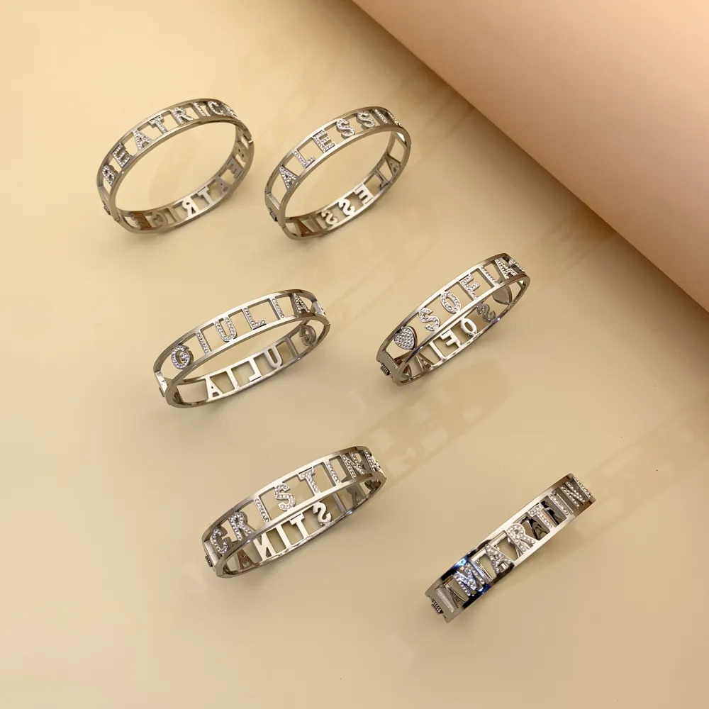 NOME-Bracciale Rigido in Acciaio - BAR413-67