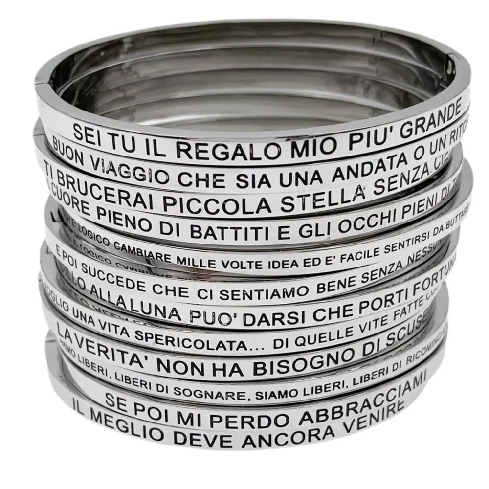 Bracciale rigido con le frasi da 1 a 27-Bracciale in Acciaoo - BAR-413-B60-1
