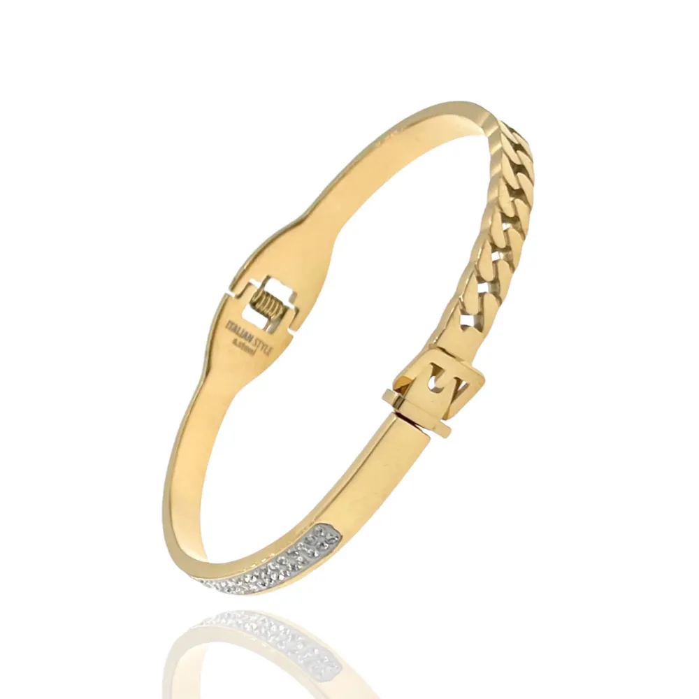 Cinturino-Bracciale con Scritte Rigido in Acciaio - BAR-413-S1373