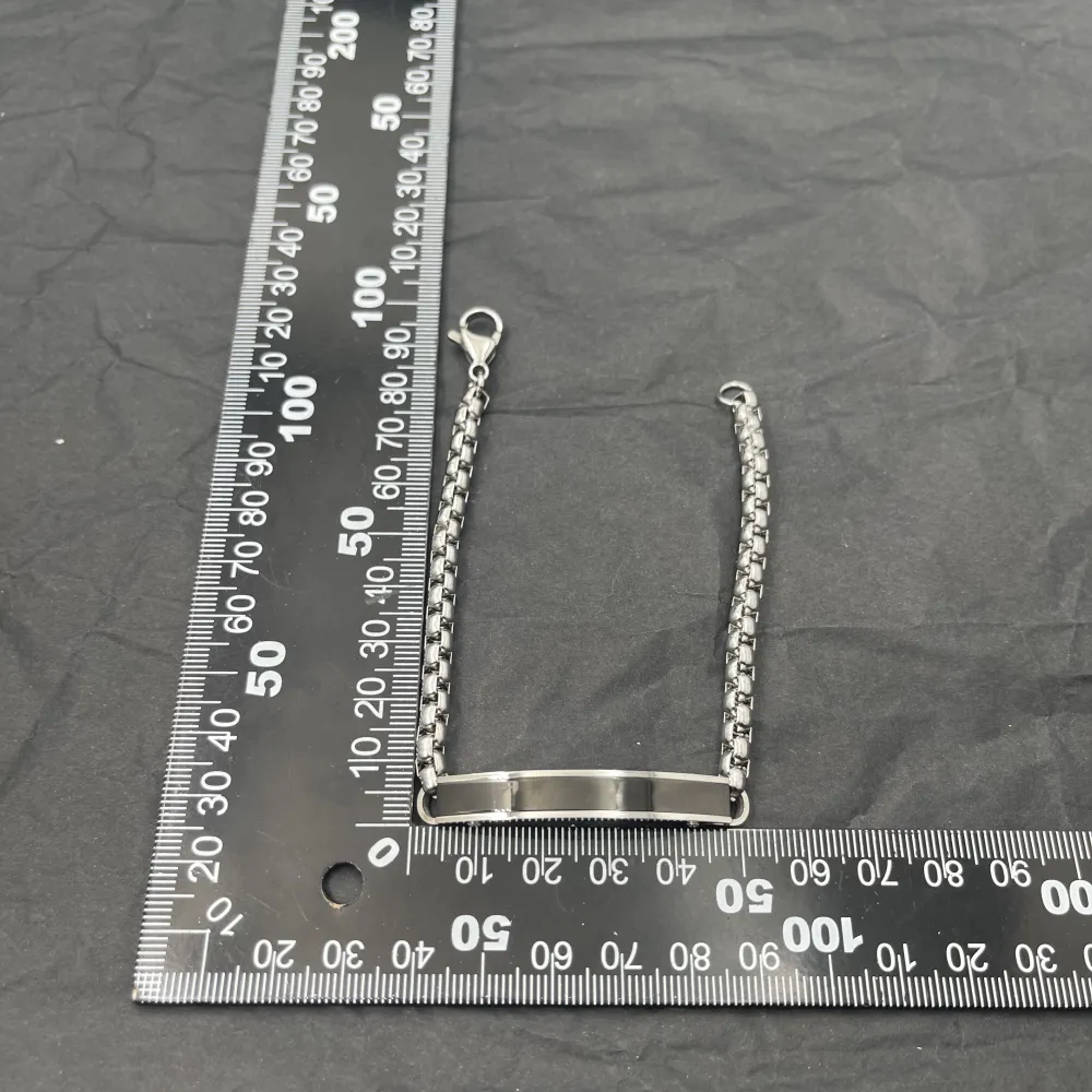 Piastrella con Catena-Bracciale Uomo in Acciaio - BAU-208-302