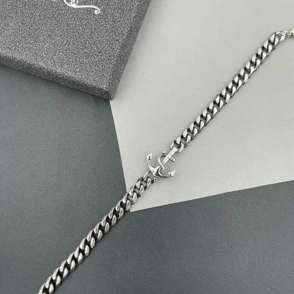 BAU6949-Ancora-Bracciale in Acciaio da Uomo - BAU-600-B109