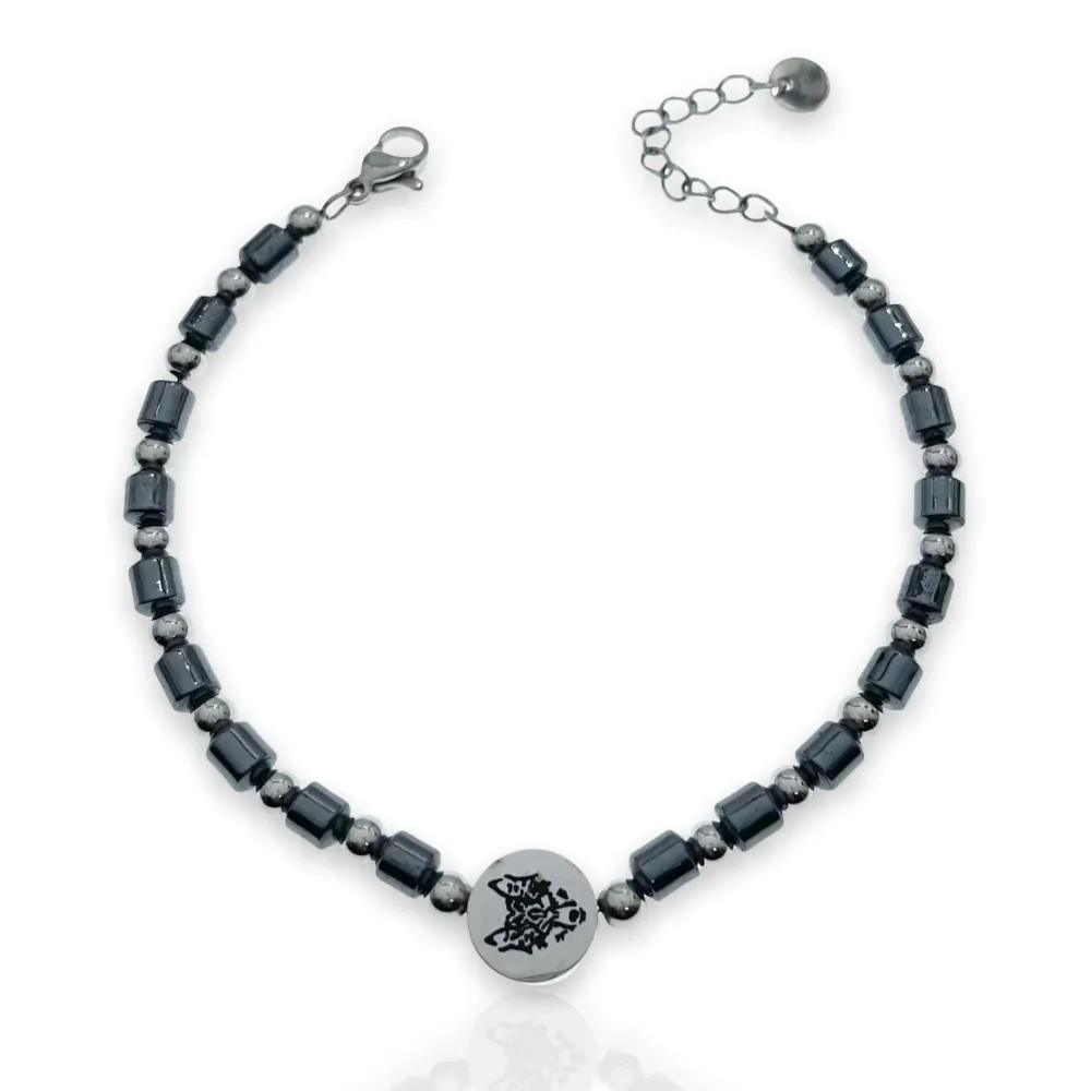 Lupo-Bracciale in Acciaio da Uomo - BAU-600-B110S