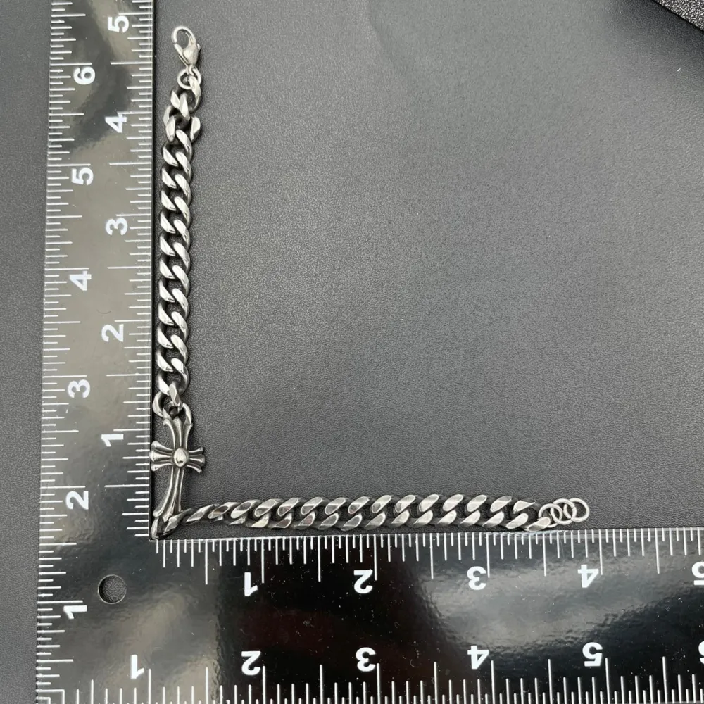 BAU6951-Croce-Bracciale in Acciaio da Uomo - BAU-600-B116B