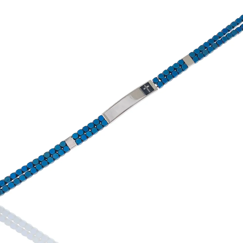 Croce -Bracciale in Acciaio da Uomo - BAU-600-BMB30029-18