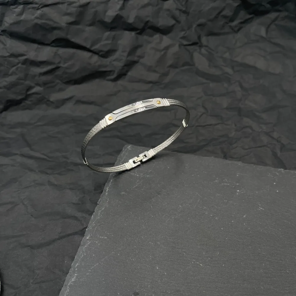 Semplice-Bracciale Semirigido da Uomo in Acciaio - BAU-600-H183