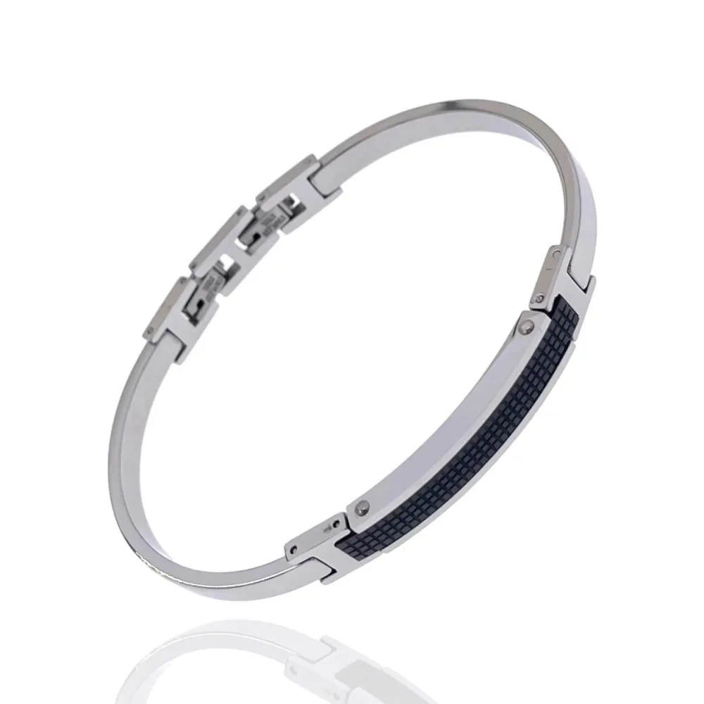 Semplice-Bracciale Rigido in Acciaio da Uomo - BAU-600-H272