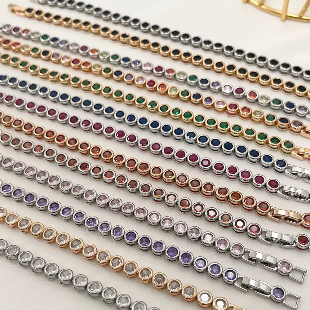 Tennis Cipollina-Bracciale in Ottone con Zirconia - BMZ-109-80