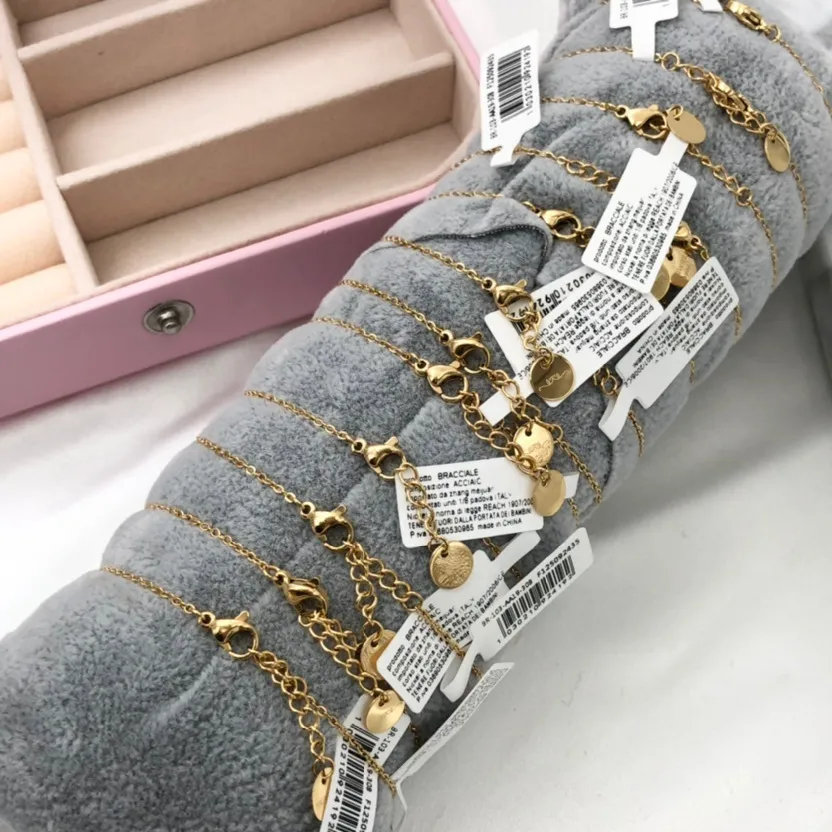 Soggeti Mix- 12 Pz Bracciali in Acciaio con Chiusura a Moschett - BPA103-A1