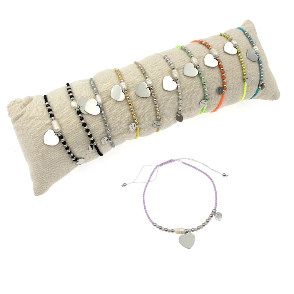 12Pz Bracciali in Acciaio Regolabili + Cuscino in Omaggio - BPA104-873