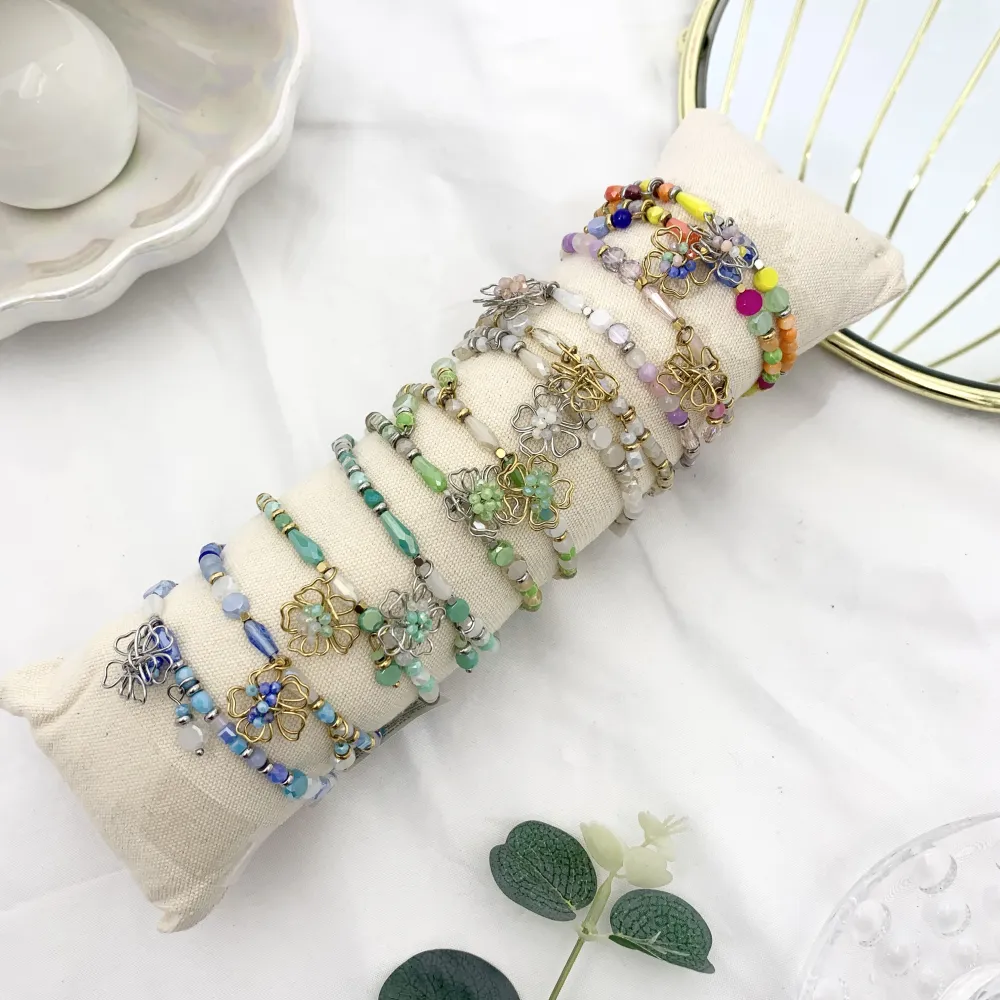 Fiore Colorato-12pz Bracciali Elastici in Acciaio - BPA-732-182