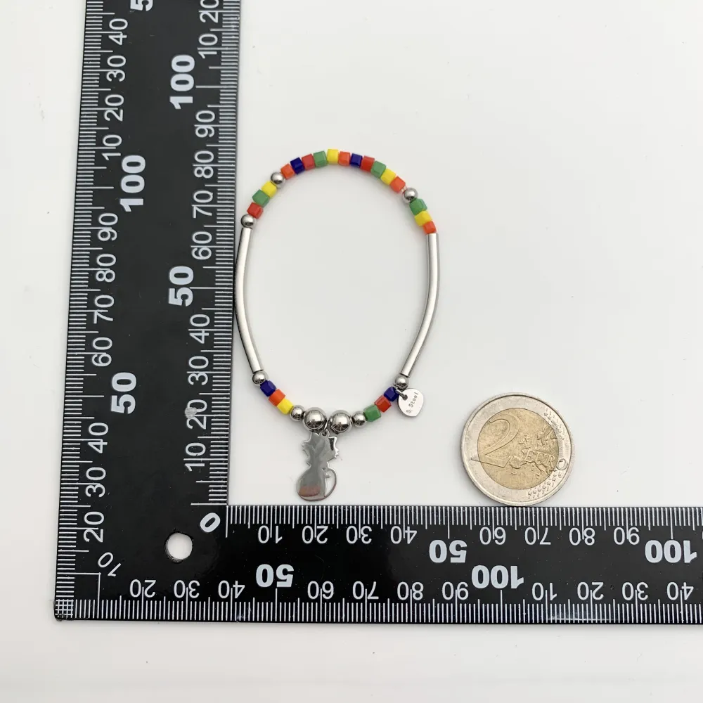 12Pz Bracciali Elastici in Acciaio+Cuscino in Omaggio - BPA7672-Gatto-12 Pz Bracciali in Acciaio