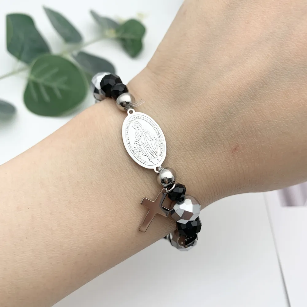 12Pz Bracciali Elastici in Acciaio+Cuscino in Omaggio - BPA7680-Rosario Croce-12 Pz Bracciali in Acciaio