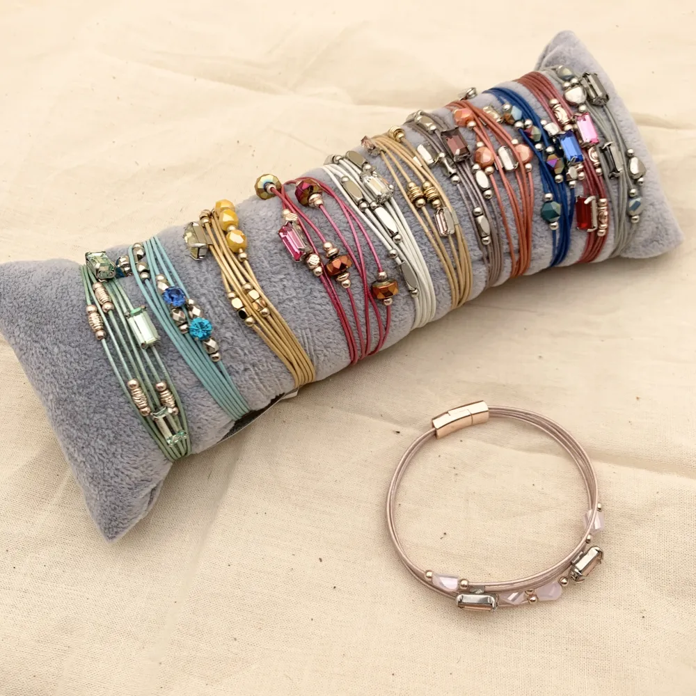 BPM176-233-Multifili con Charmes- 12 Pz Bracciali - BPM176-233-Multifili con Charmes- 12 Pz Bracciali