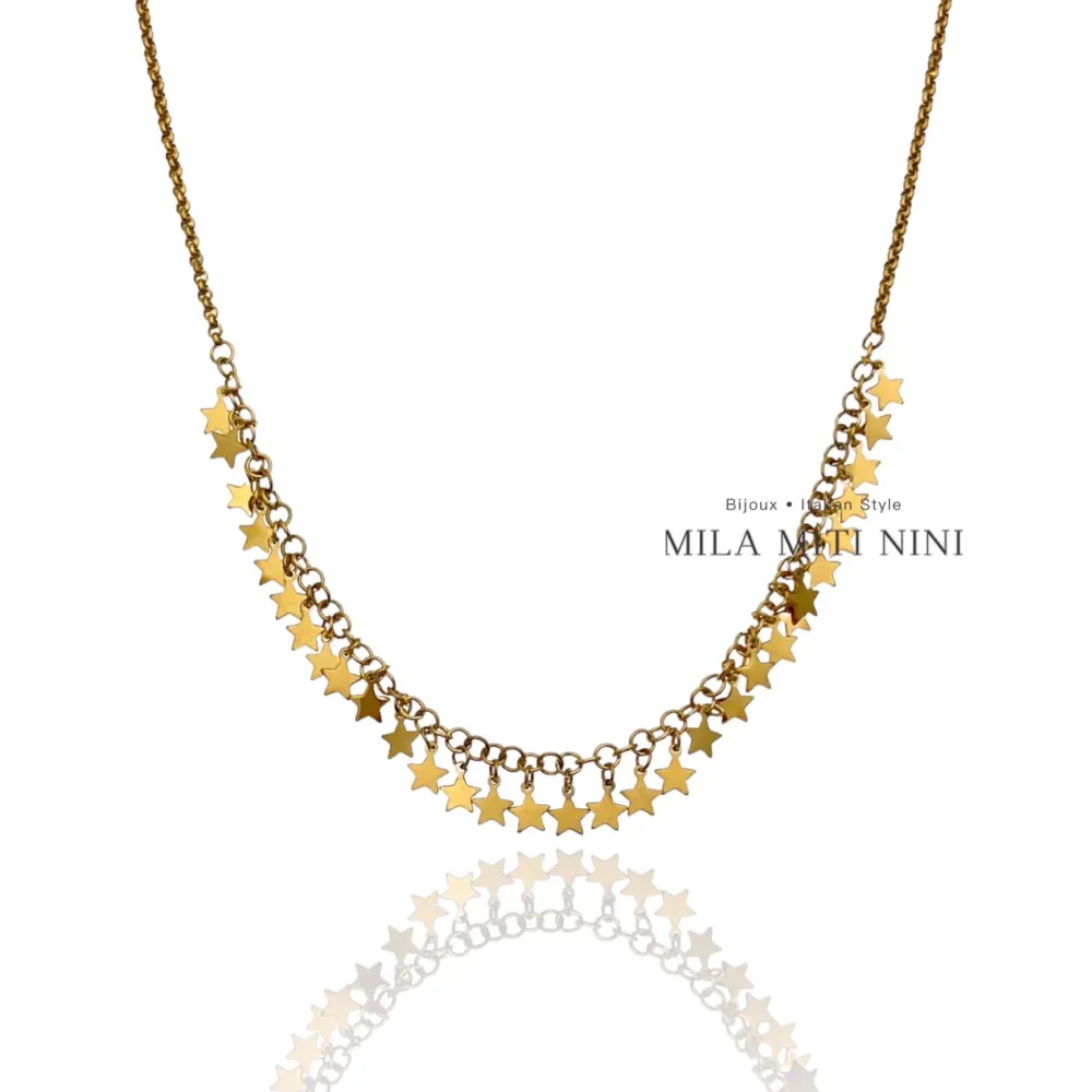 30 Stelline-Collana Corta in Acciaio - CAC-103-AA15N