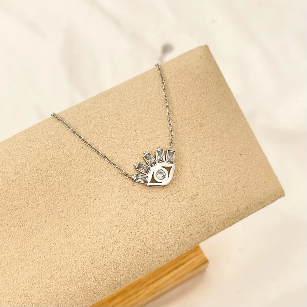 Occhio-Collana Corta in Acciaio - CAC-103-AA1642N