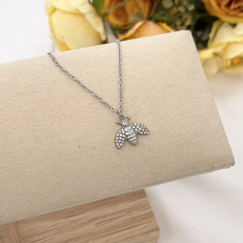 Ape con Zirconia-Collana Corta in Acciaio - CAC-103-AA1977N