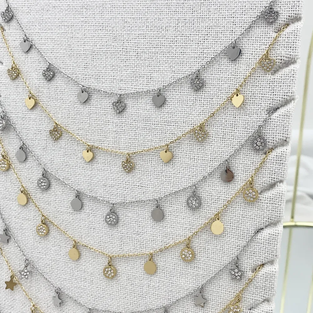 Fiore-Collana Corta in Acciaio - CAC-103-AA2345N