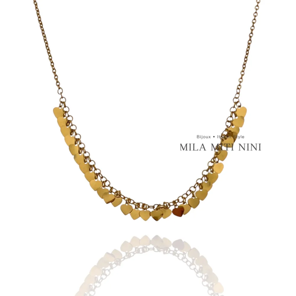 30 Cuorecini-Collana Corta in Acciaio - CAC-103-AA269N