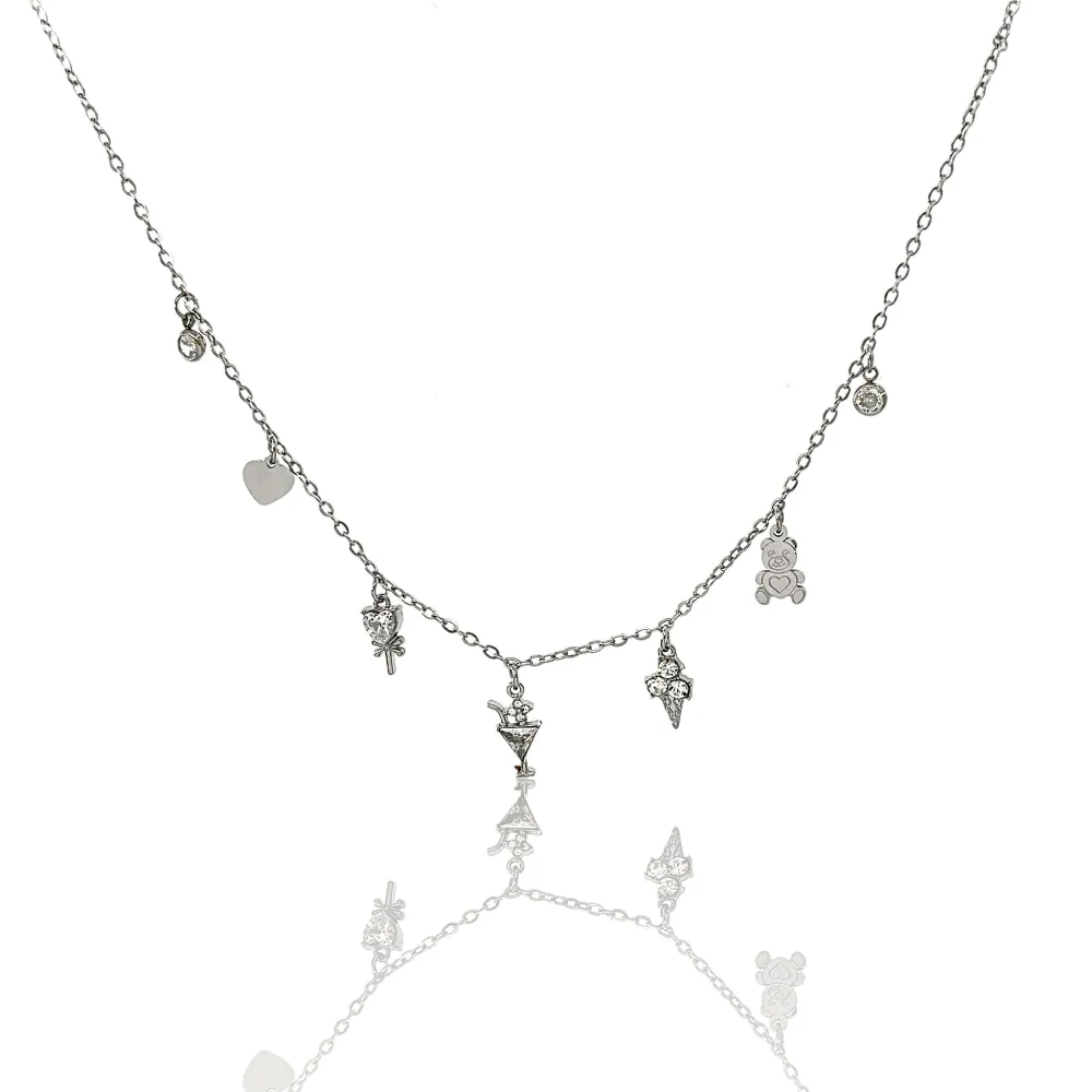 Gelato Orsetto -Collana Corta in Acciaio - CAC-103-AA2755N