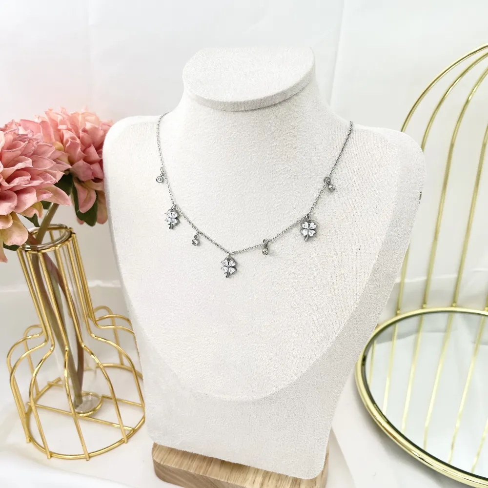 Quadrifoglio-Collana Corta in Acciaio - CAC-103-AA2768N