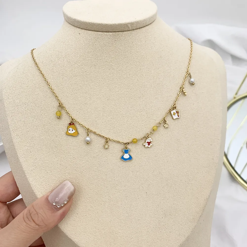 Sirena Smaltato-Collana Corta in Acciaio - CAC-103-AA2796N