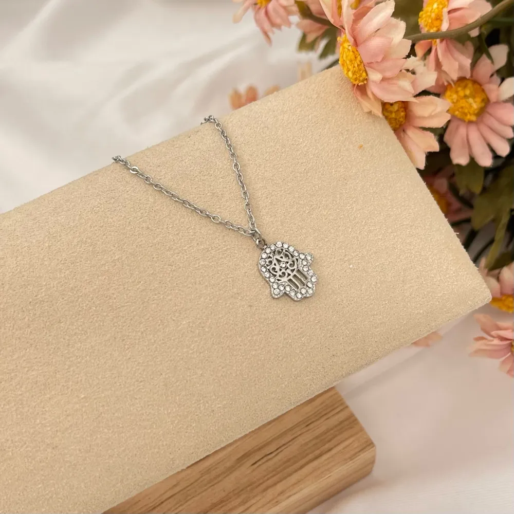 Mano di Fatima-Collana Corta in Acciaio - CAC-103-AA2814N