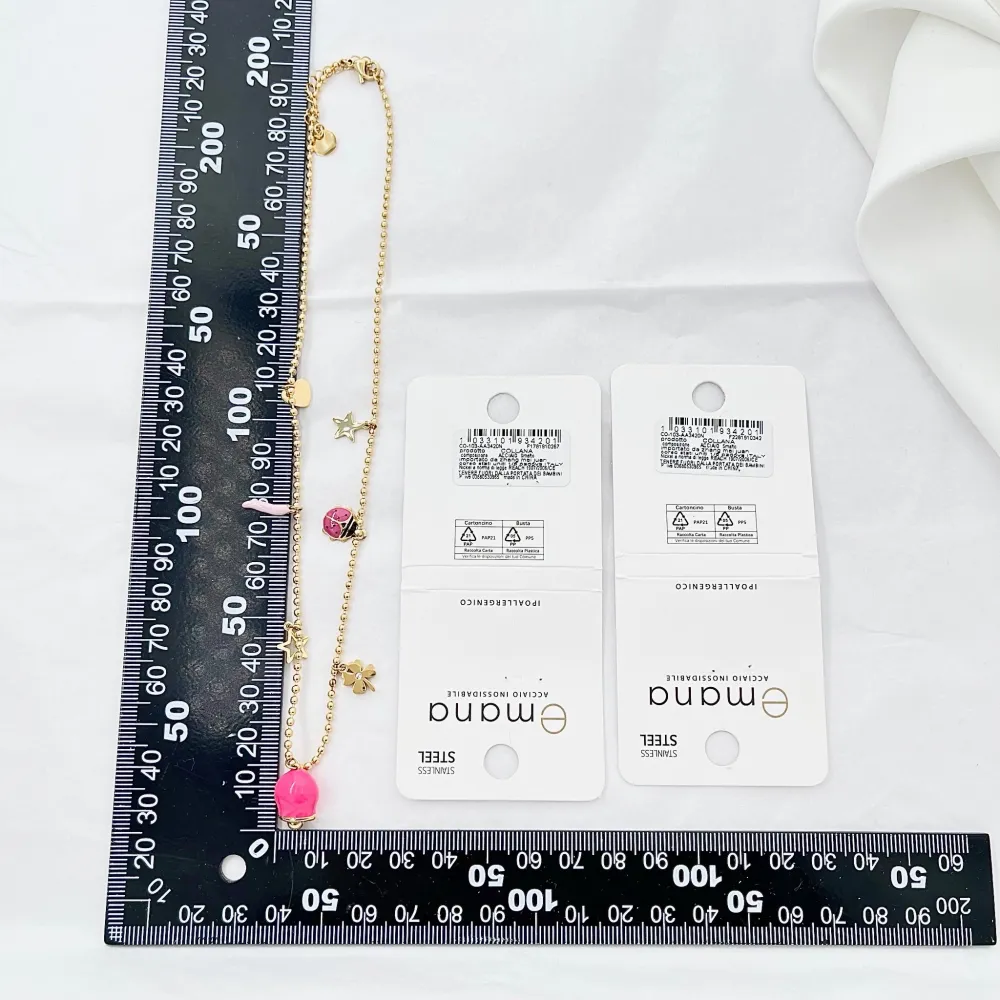 Campanello Smaltato-Collana Corta in Acciaio - CAC-103-AA3420N