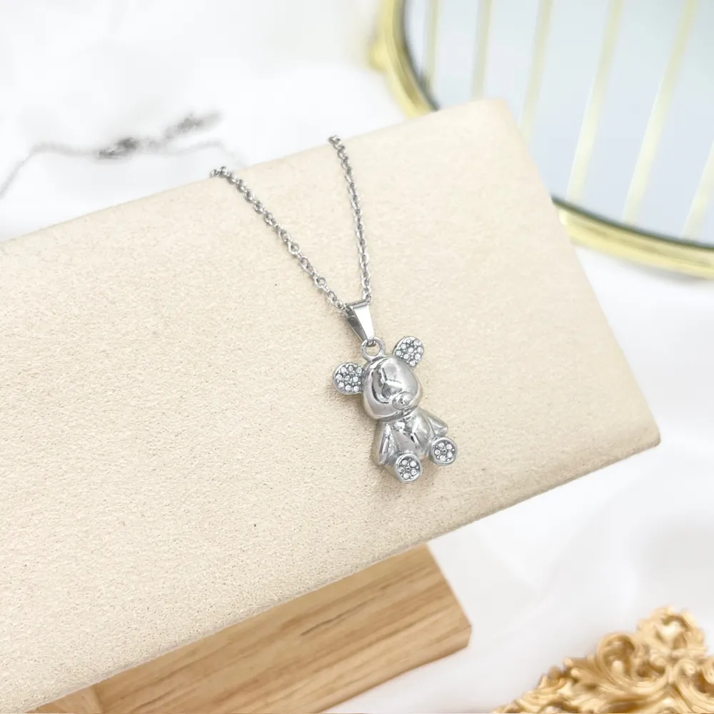 Orsetto -Collana Girocollo in Acciaio - CAC-103-AA4443N