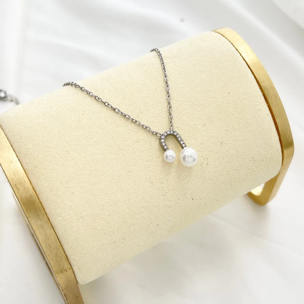 Arco con Perla-Collana Girocollo in Acciaio - CAC-103-AA5067N