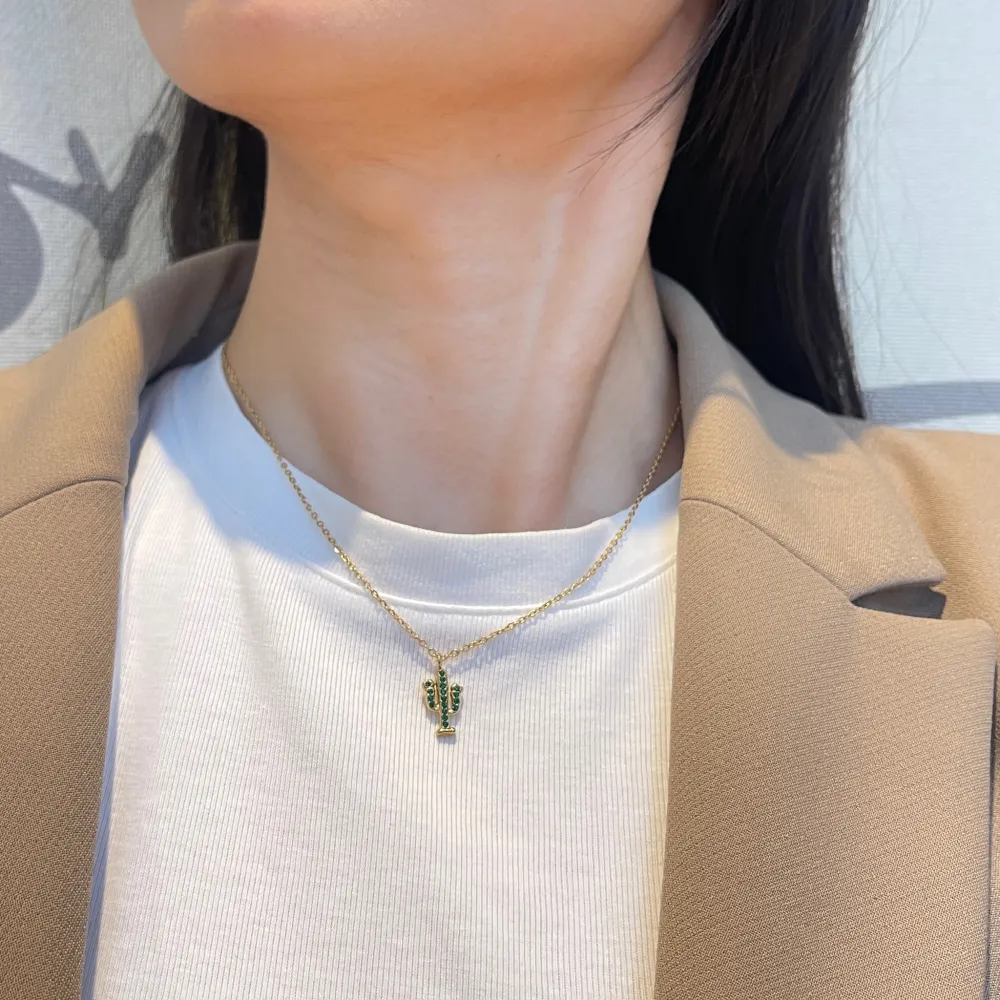 Cactus-Collana Girocollo in Acciaio - CAC-103-AA5661N