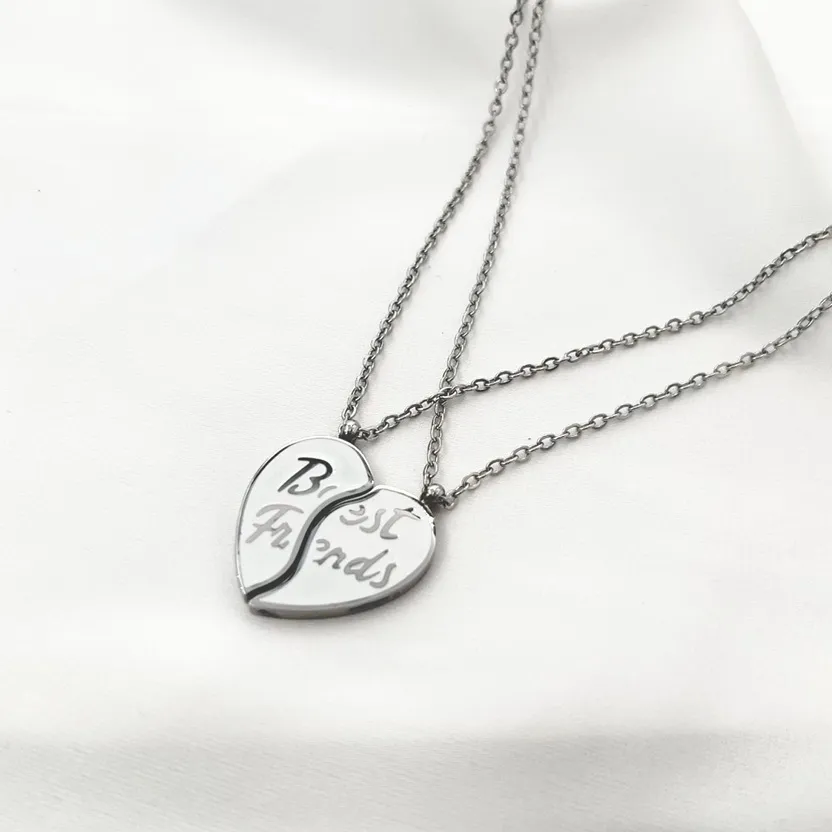 Doppia Collana Amicizia Best Friend -Collana Corta in Acciaio - CAC-103-AA599N