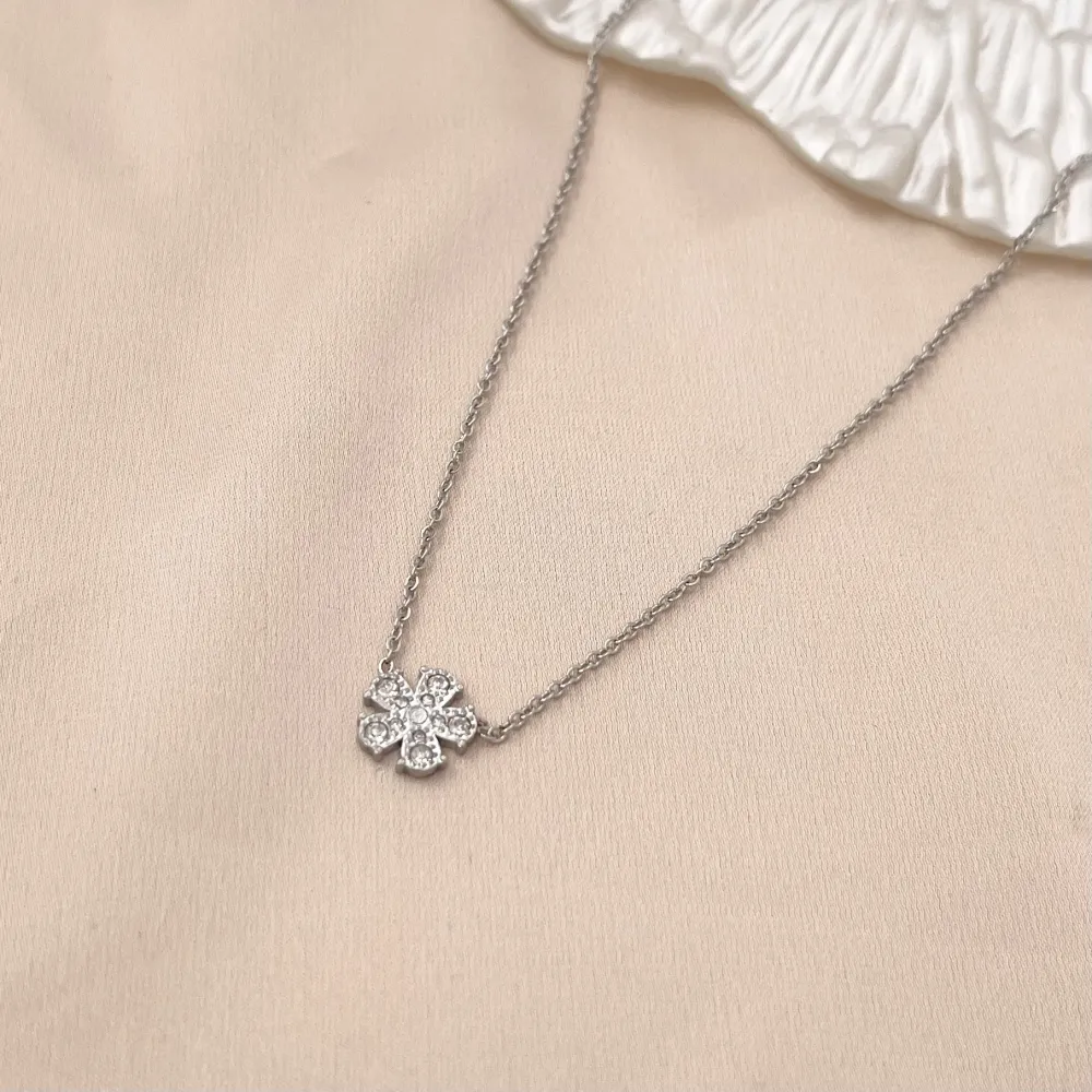 Fiore-Collana Corta in Acciaio - CAC-103-AA761N