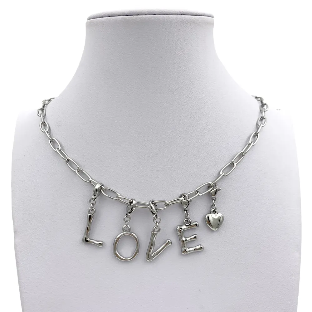 CAC64455-Catena Love - Collana Corta in Acciaio - CAC104-203