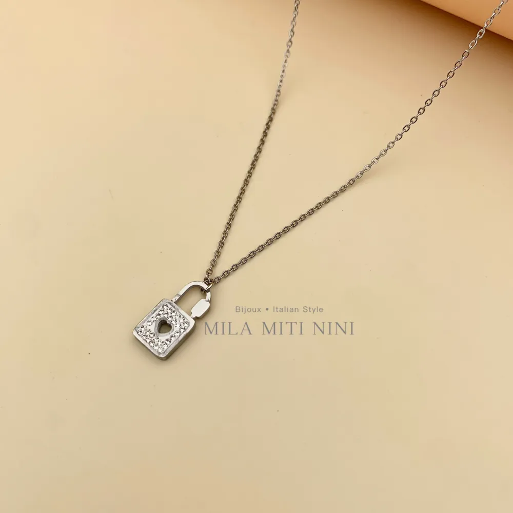 Lucchetto-Collana Corta in Acciaio - CAC413-1480