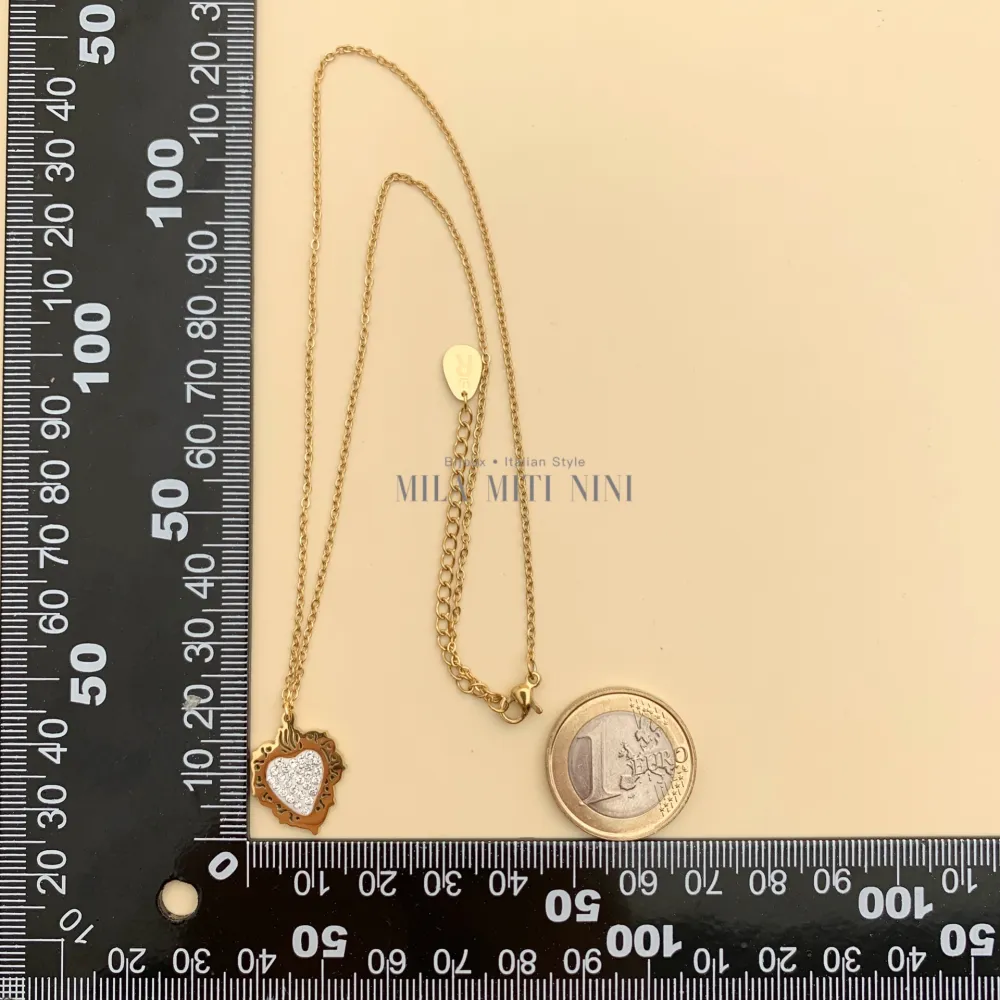 CAC413-1519-Sacro Cuore-Collana Corta in Acciaio - CAC413-1519-Sacro Cuore-Collana Corta in Acciaio