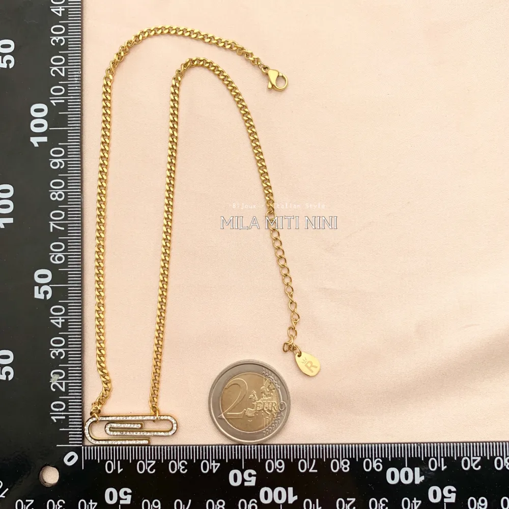 CAC413-1578-Grafetta-Collana Corta in Acciaio - CAC413-1578-Grafetta-Collana Corta in Acciaio