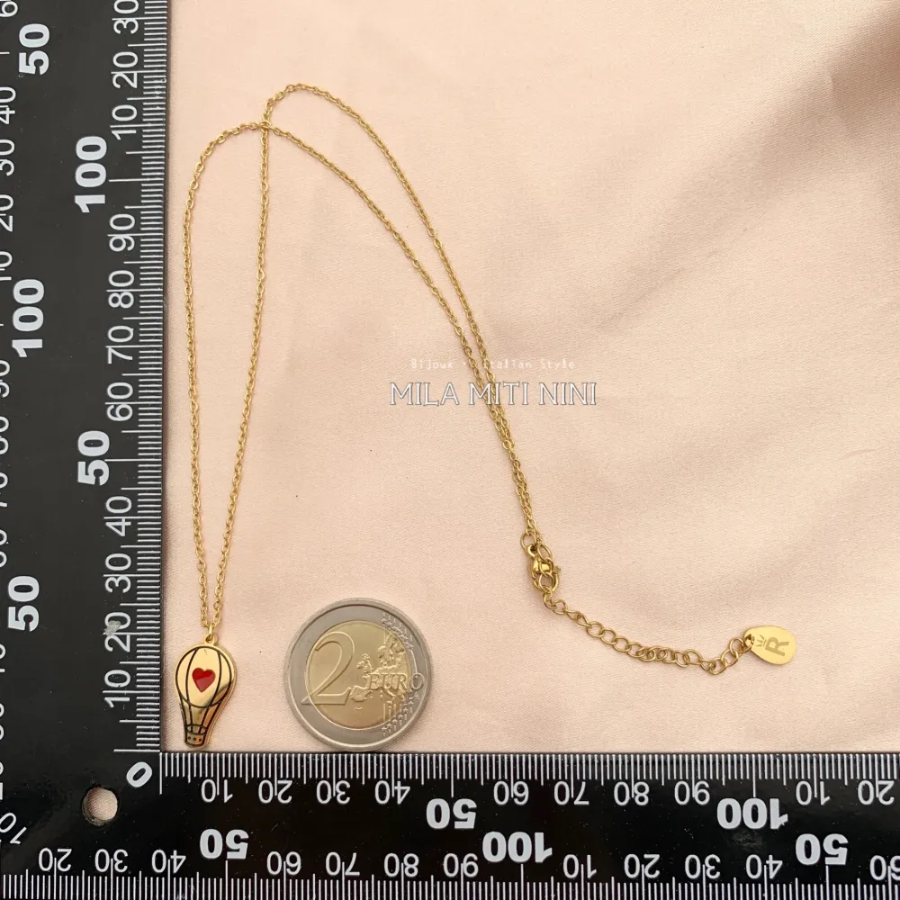 CAC413-1682-Mongolfiera-Collana Corta in Acciaio - CAC413-1682-Mongolfiera-Collana Corta in Acciaio