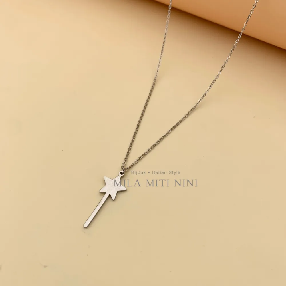 Bacchetta Magica-Collana Corta in Acciaio - CAC413-1706