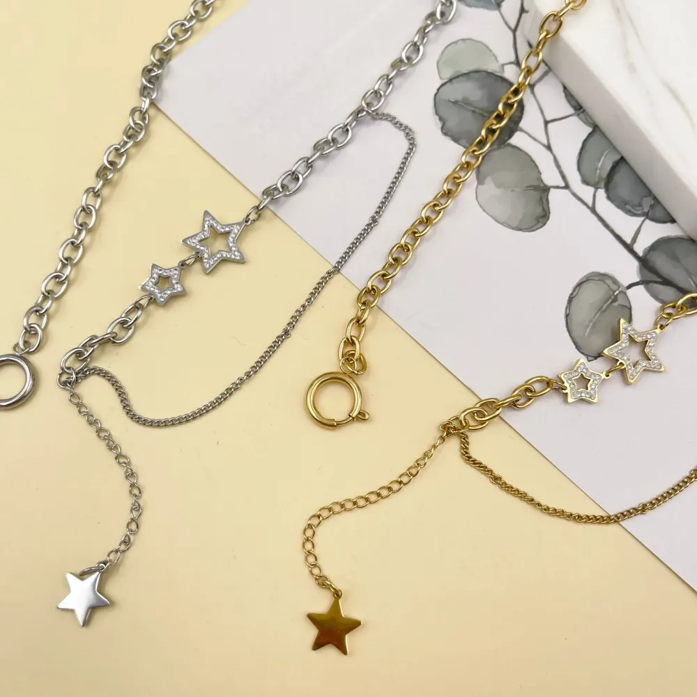 Stella-Collana Corta in Acciaio - CAC-413-1847