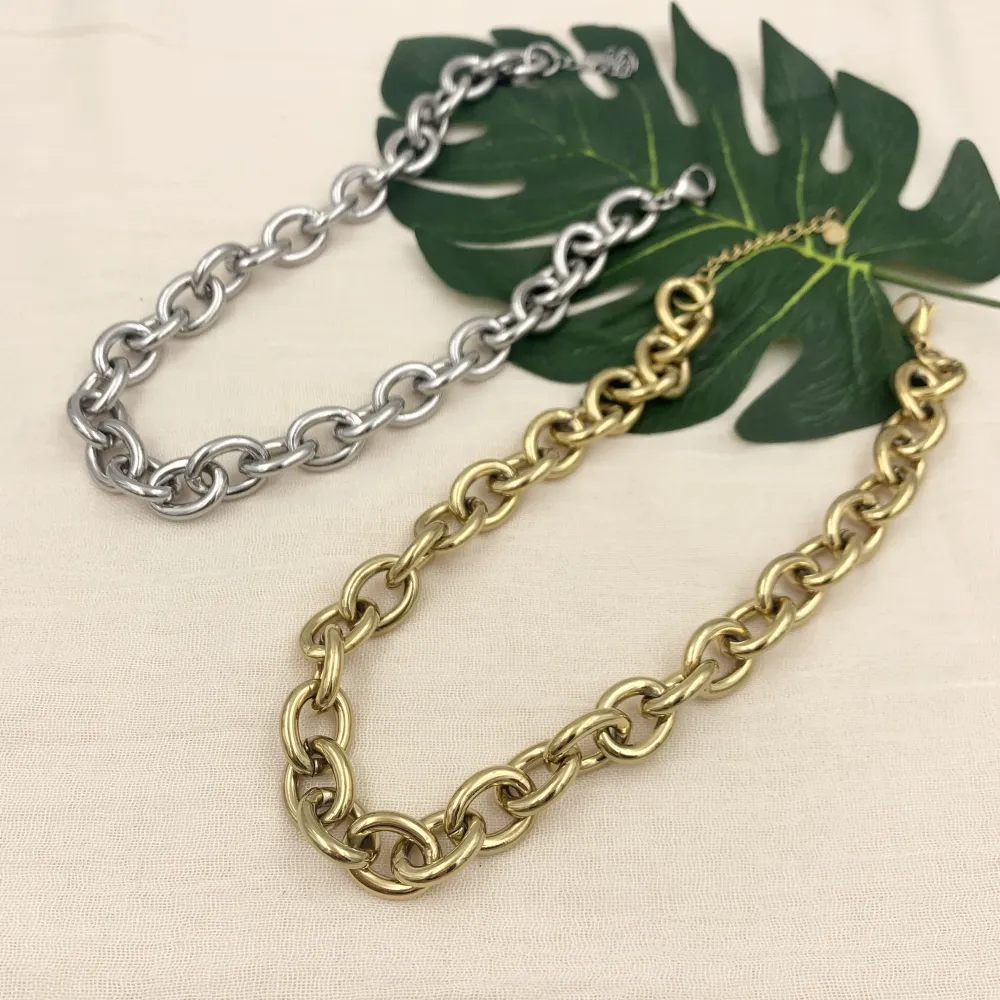 CAC7245-Catena 15x20mm- Collana Corta in Acciaio - CAC-413-2048 15x20mm