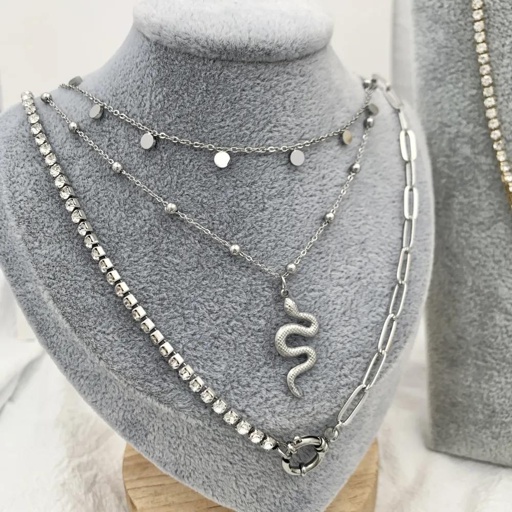 Multifilo Serpente-Collana Corta in Acciaio - CAC-413-2118