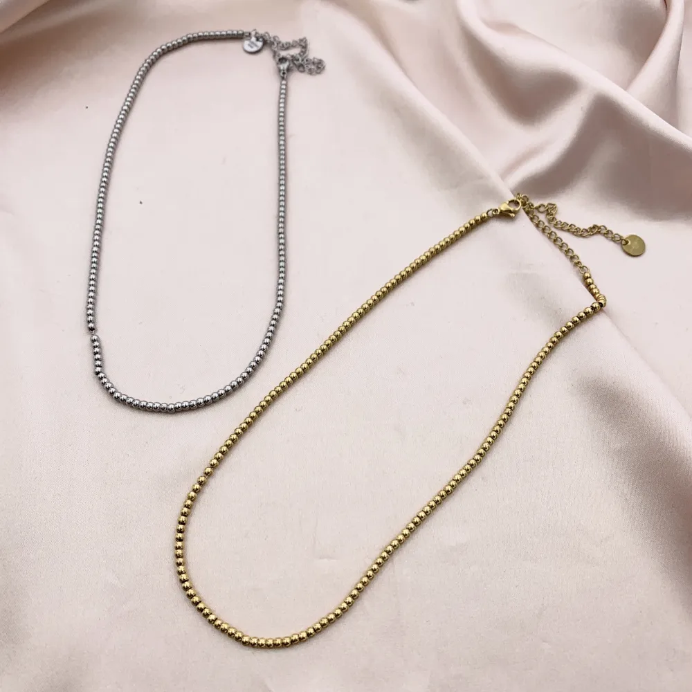 Catena Pallina 3mm-Collana Corta in Acciaio - CAC-413-2179 3mm