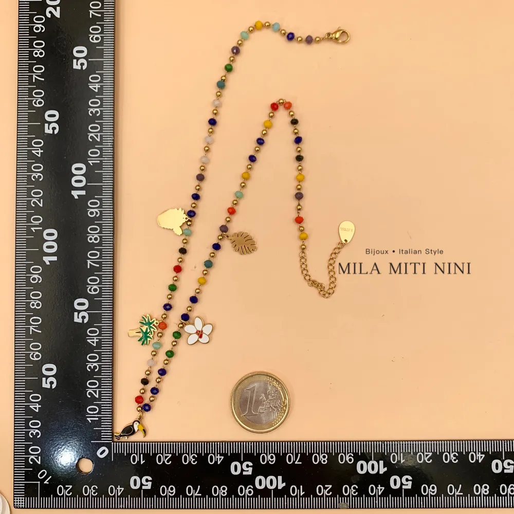 Tropicale Tucano Palma -Collana Corta in Acciaio - CAC-413-2238