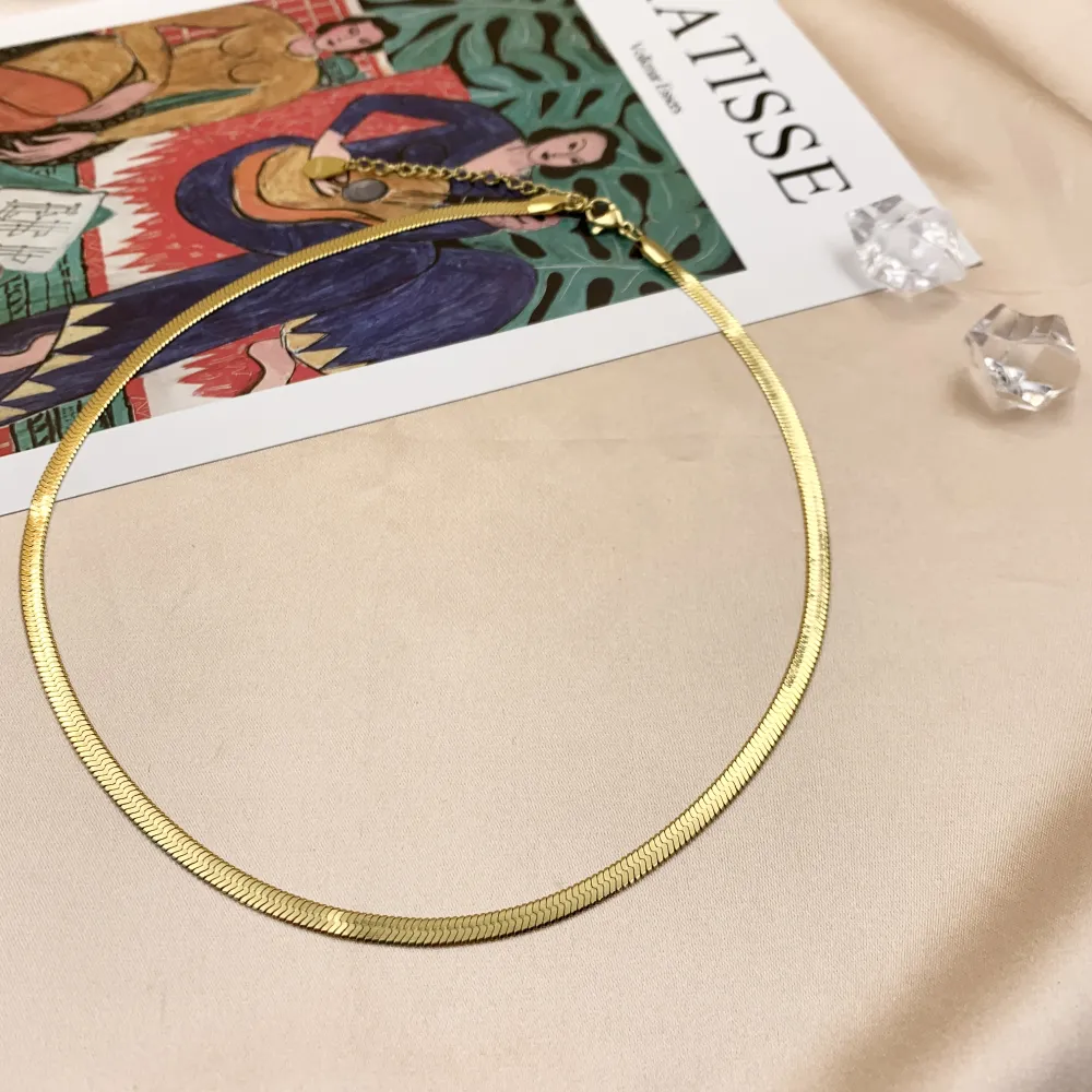 Serpente 4mm-Collana Catena Corta in Acciaio - CAC-413-2381 4mm