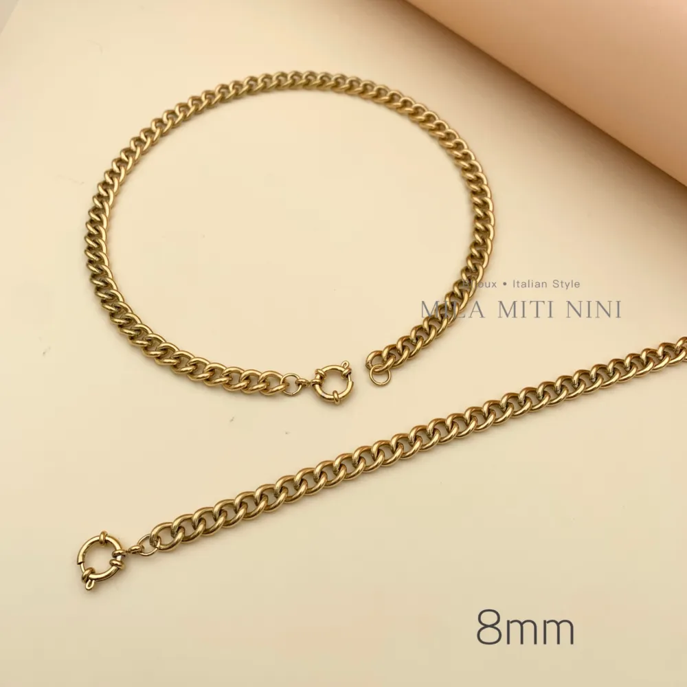 Groumette 8mm-Collana Corta in Acciaio - CAC413-2485