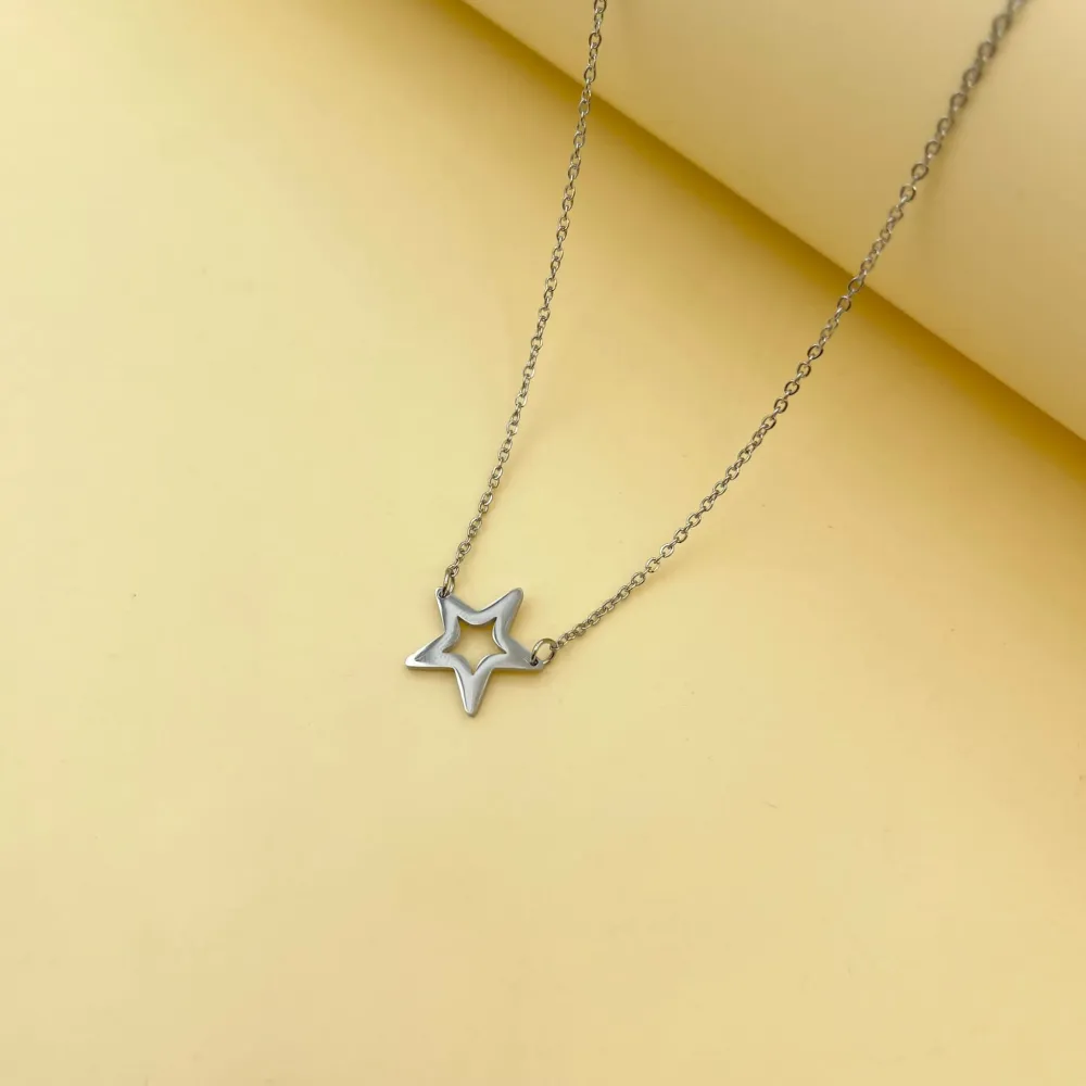 Stella Vuota-Collana Corta in Acciaio - CAC-413-271